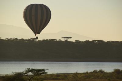 Safari i luftballon over Serengetis slette