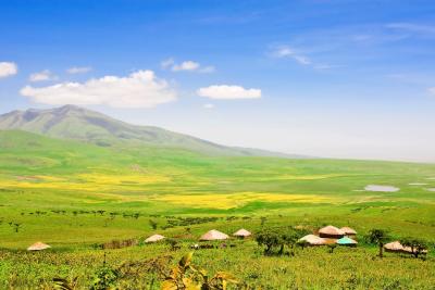 Smuk og frodig natur mellem Serengeti og Ngorongoro krateret hvor masaierne bor