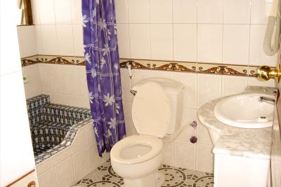 Bad og toilet på Tembo Hotel